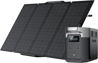 ECOFLOW Solar Generator DELTA Max (2000) 2016Wh with 160W Solar Panel, 6 X 2400W (5000W Surge)