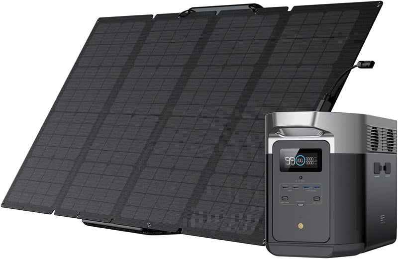 ECOFLOW Solar Generator DELTA Max (2000) 2016Wh with 160W Solar Panel, 6 X 2400W (5000W Surge)